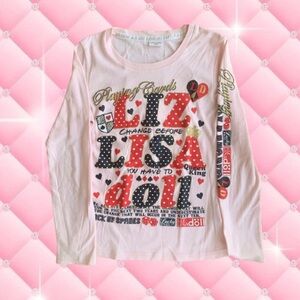 LIZ LISA pink graphic long sleeve tee ♠️